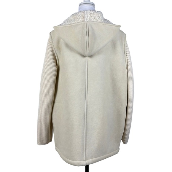 Blue Willis Denmark Hooded Knit Jacket Womens L Cream Full Zip Minimalist - Picture 3 of 16